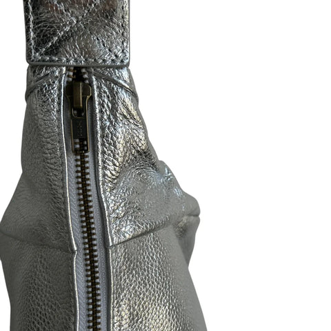 Sixton London Brixton Cross Body Sling Bag Silver Leather - Small