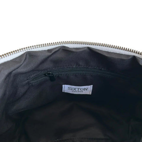 Sixton London Brixton Cross Body Sling Bag Silver Leather - Small