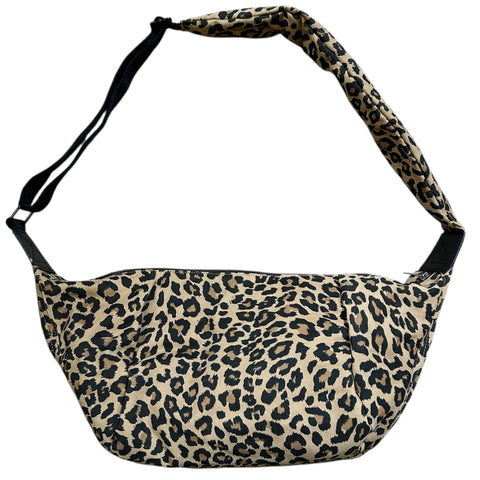 Sixton London Brixton Cross Body Sling Bag Sand Leopard Print Large