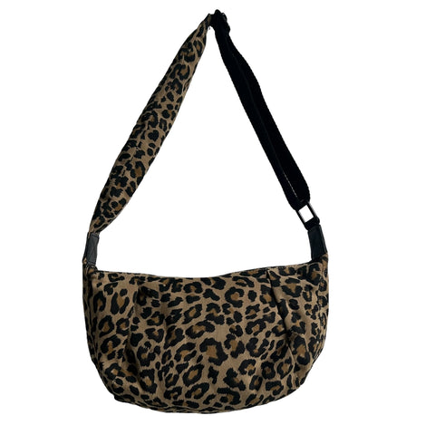 Sixton London Brixton Cross Body Sling Bag Sand Leopard Print Small