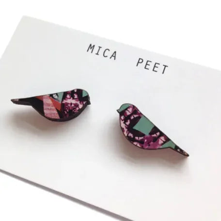 MicaPeet BSE-M Bird Stud Earrings Multi