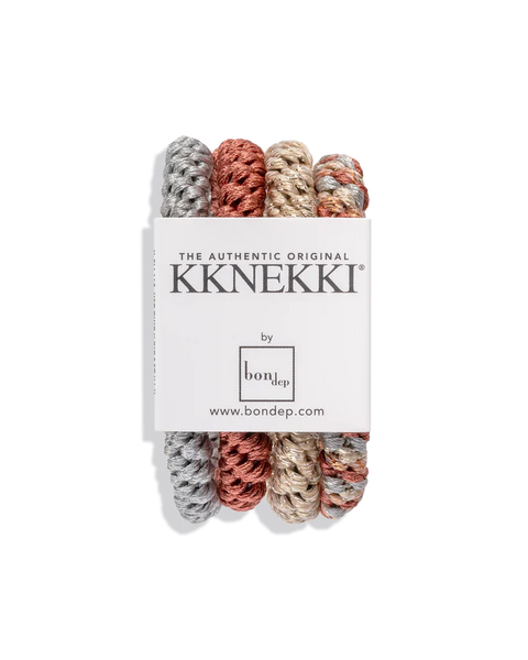 KKNEKKI Bundle 11 Original Hair Ties Grey/Red/Beige