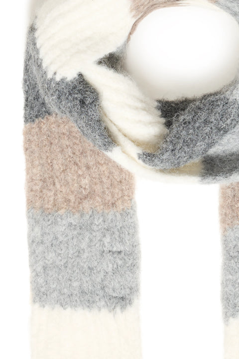B Young Vasha Scarf In Grey Melange Mix