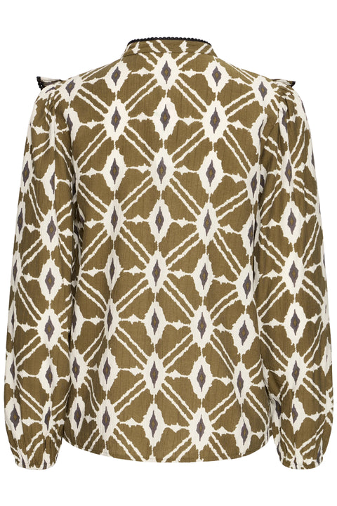 B Young Inaba Frill Shirt In Military