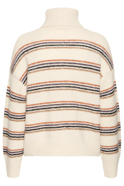 B Young Monna Stripe Jumper In Birch Melange Stripe