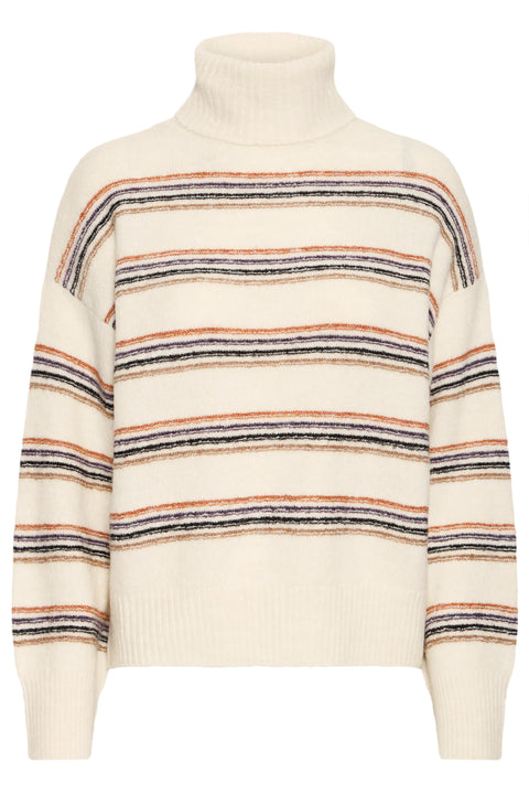 B Young Monna Stripe Jumper In Birch Melange Stripe