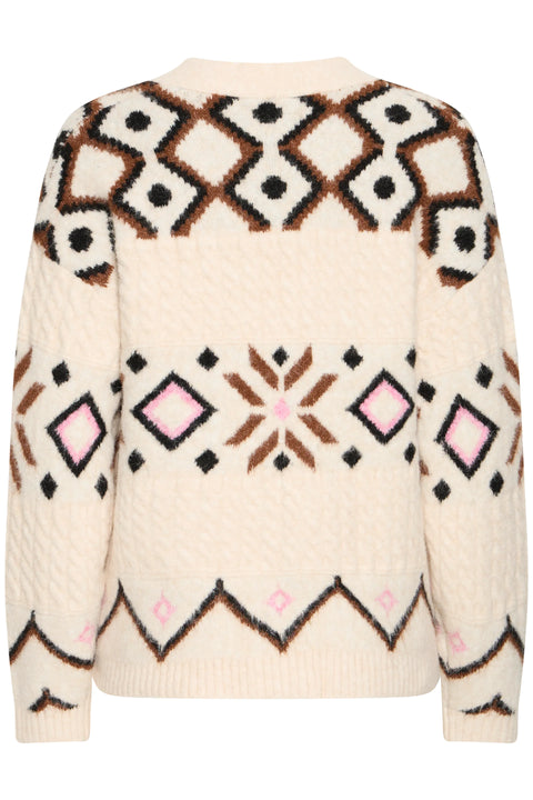 B Young Melpa Cardigan In Birch Melange