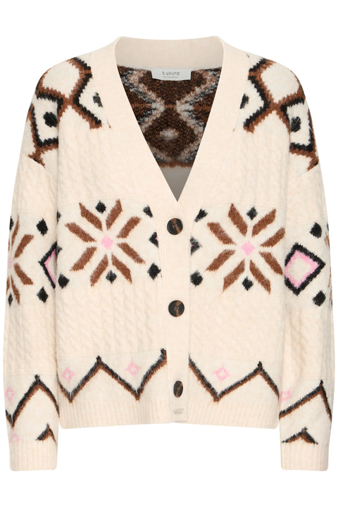 B Young Melpa Cardigan In Birch Melange