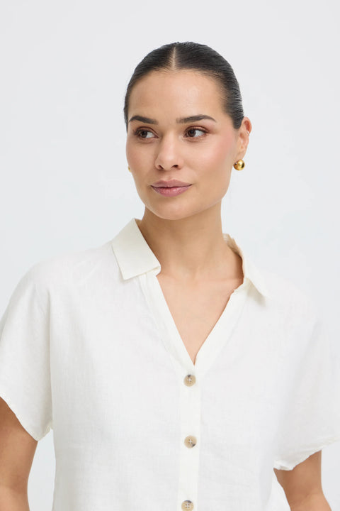 B Young Falakka Cap Sl Shirt In Marshmallow