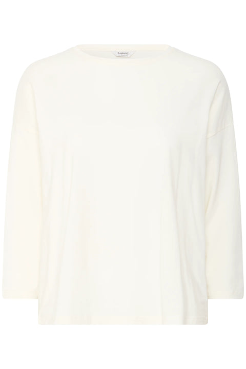 B Young Pamila Mid Sleeve Tshirt In Off White