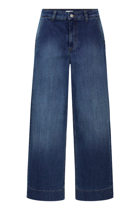 B Young Komma Cropped Jeans In Ink Blue Denim