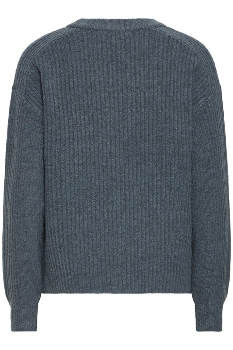 B Young Onema Oneck Pullover In Stormy Weather Melange