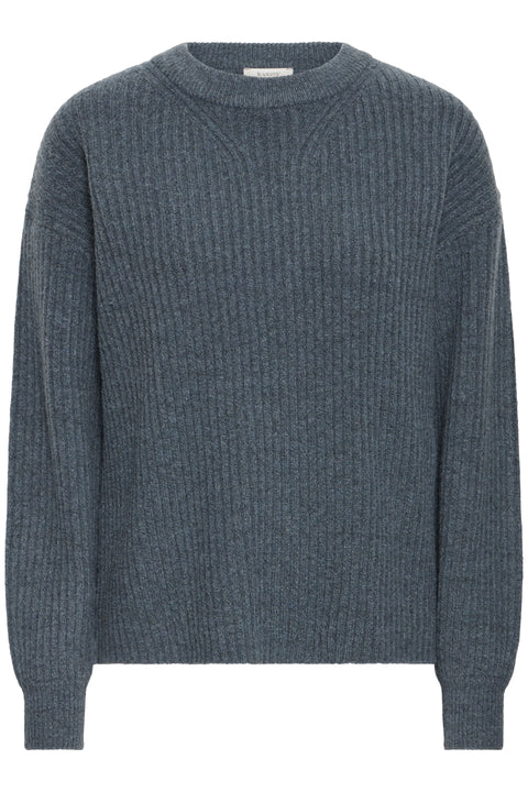 B Young Onema Oneck Pullover In Stormy Weather Melange
