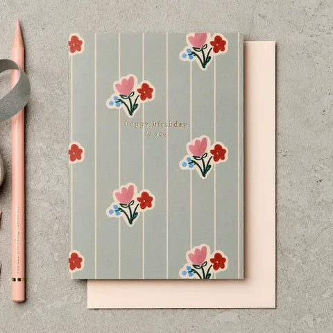 Katie Leamon KL-C1079 Wallpaper Posy Birthday Card