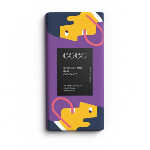 COCO Chocolatier C24DCR80 Cinnamon Roll Dark Chocolate Bar 80g