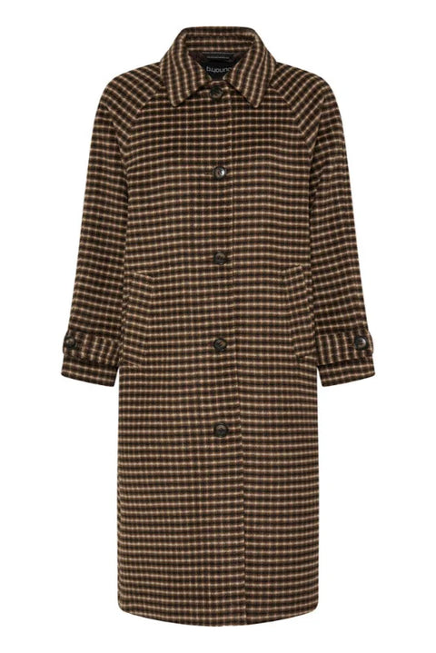 B Young Camio Coat In Olive Night Check