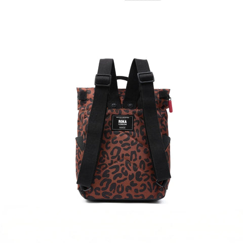 Roka London Canfield Small In Scarlet Leopard Canvas