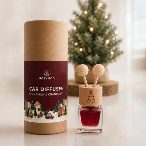 Rosy Roo Car Diffuser - Cinnamon & Cranberry
