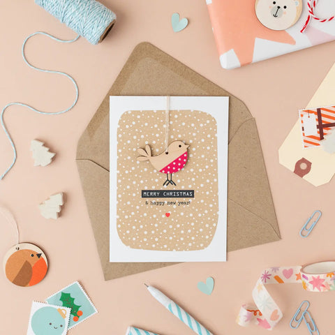 Daisycat Cards CC70 Robin Merry Christmas