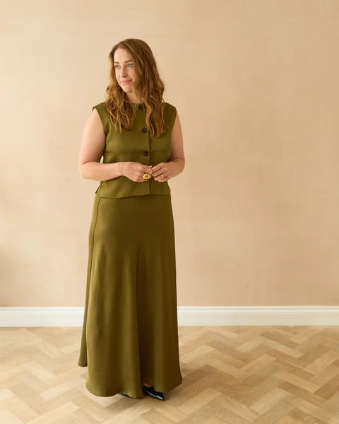 Chalk Gina Skirt In Avocado