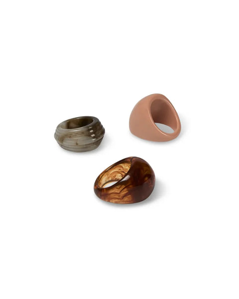 Chalk Whitby Ring Trio In Natural