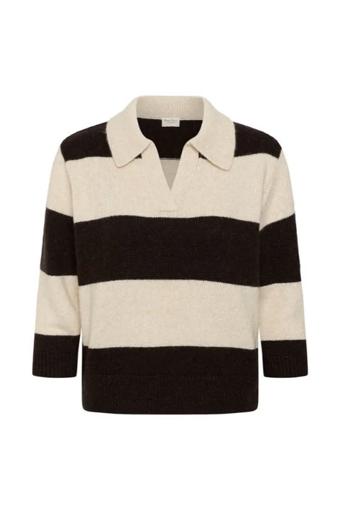 Part Two Charlott Pullover In Whitecap Gray/Molé Stripe