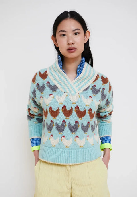 Dr Bloom Chirp Jersey In Sky Blue