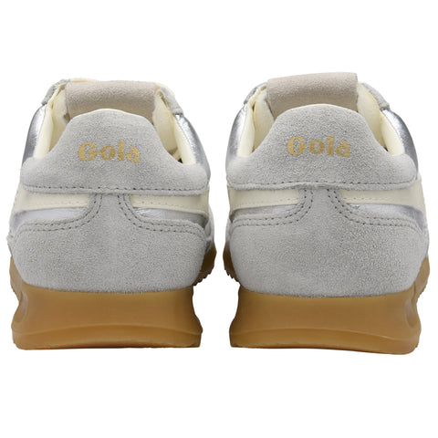 Gola CLB858JW Firefly Metallic Trainer Silver/Off White