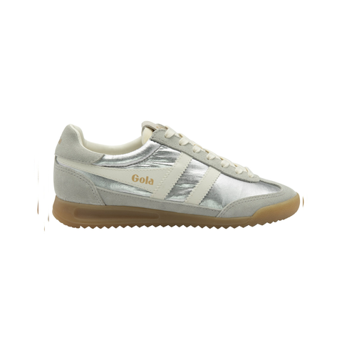 Gola CLB858JW Firefly Metallic Trainer Silver/Off White