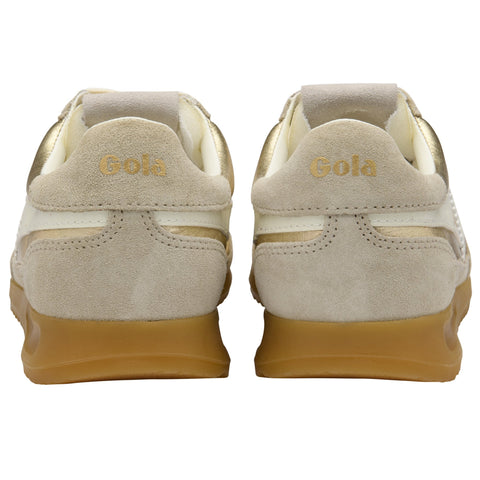 Gola CLB858YW Firefly Metallic Trainer Gold/Off White