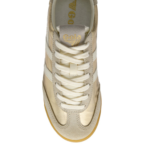 Gola CLB858YW Firefly Metallic Trainer Gold/Off White