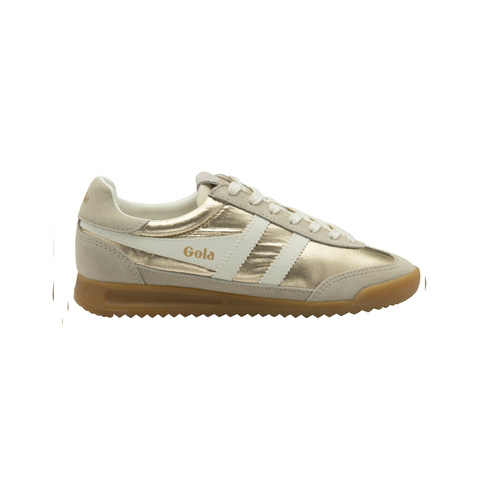 Gola CLB858YW Firefly Metallic Trainer Gold/Off White