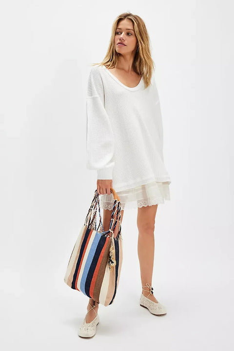 Free People Coast 2 Coast Thermal In Clean Ivory