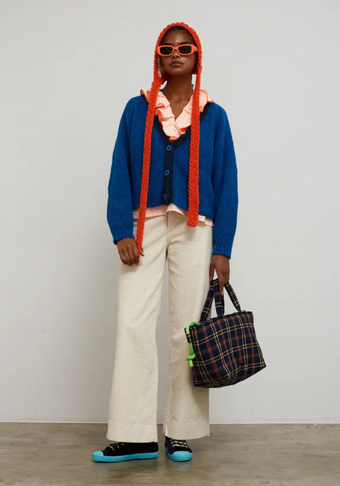 Dr Bloom Cocoon Cardigan In Blue