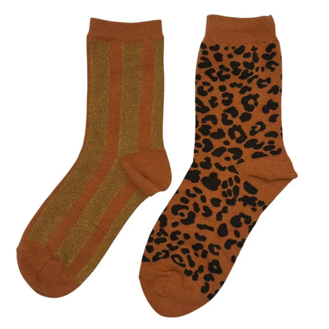 Sixton London Copper Berlin & Leopard sock box duo