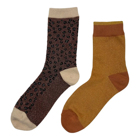 Sixton London Copper Tokyo & Cheetah sock box duo