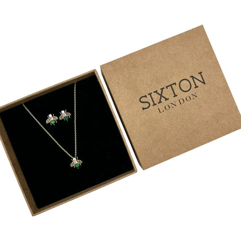 Sixton London Core Range Bejewelled Bee Jewellery Set
