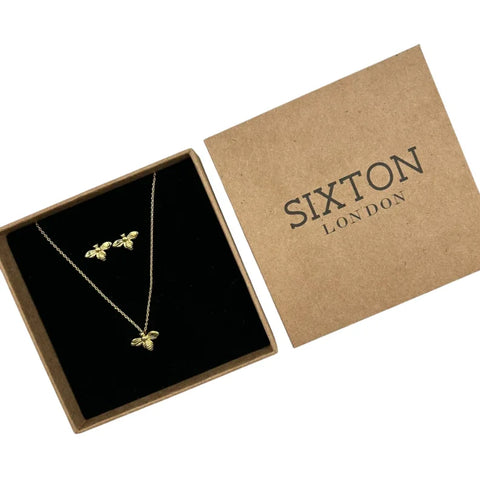 Sixton London Core Range Tiny Bee Jewellery Set