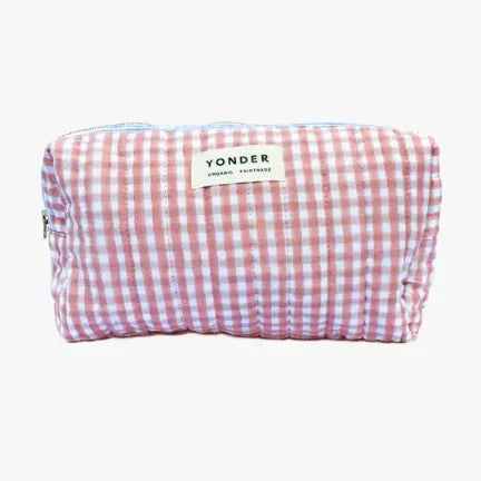 Yonder Organic Cotton Wash Bag In Rose