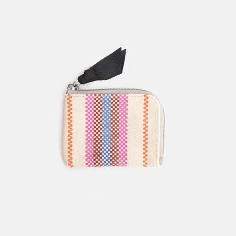 Caroline Gardner Gifts CRP116 Checkerboard Stripe Printed Canvas Corner Purse