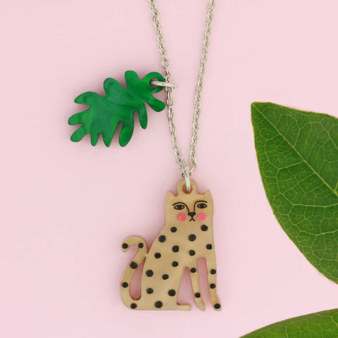 Little Moose DONK LEO CH Doodle Leopard Charm Necklace