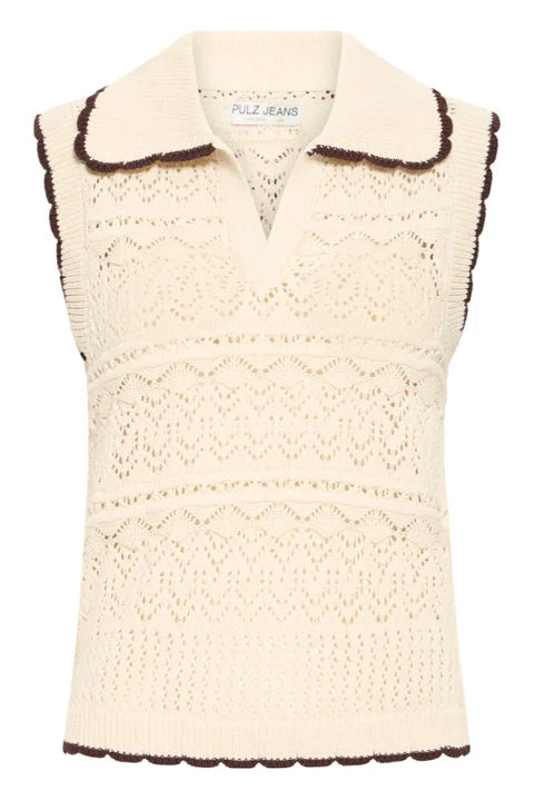 Pulz Dacia Waistcoat In Birch
