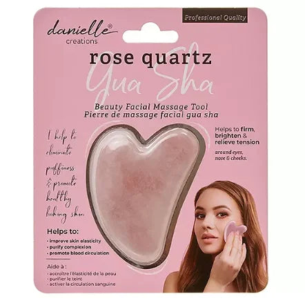 Danielle Creations DC0003PK Danielle Rose Quartz Gua Sha Massage Tool