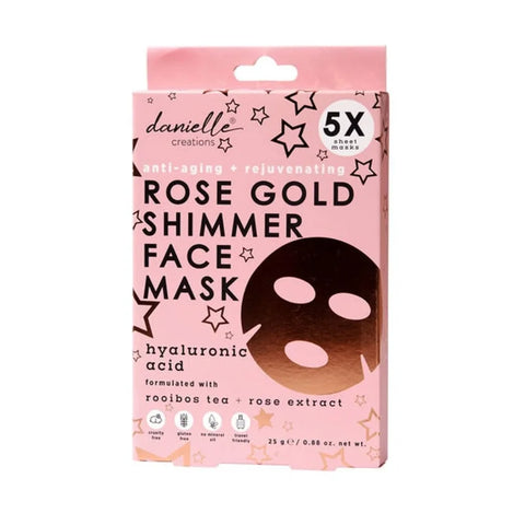 Danielle Creations DC8706RGS Danielle Rose Gold Shimmer Face Mask x 5 Pack