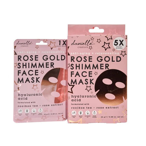 Danielle Creations DC8706RGS Danielle Rose Gold Shimmer Face Mask x 5 Pack