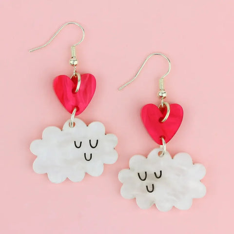 Little Moose DOERD CL PK Doodllery Cloud Earrings - Pink