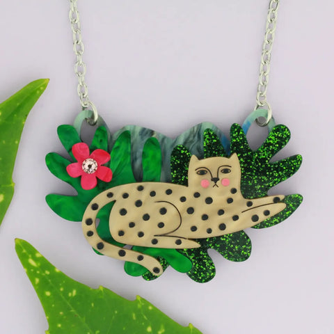 Little Moose Doodle Leopard Charm Necklace