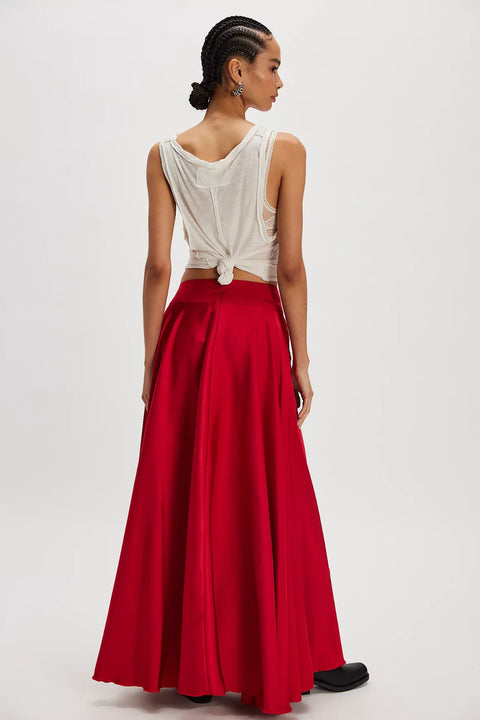 Free People Chilco Maxi Skirt In South Red