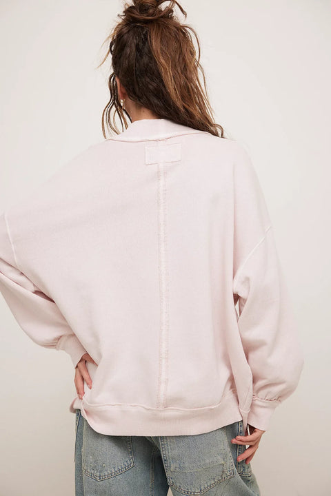 Free People Palm Springs Turtle Neck Sweater In Chalk Mauve