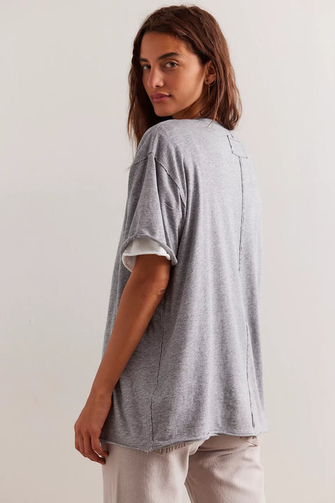 Free People Nina Tee in Heather Grey